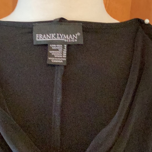 Ladies USA Sz. 8 Black Slip On Dress. Label Frank Lyman Design.  Made In Canada. - Picture 3 of 16